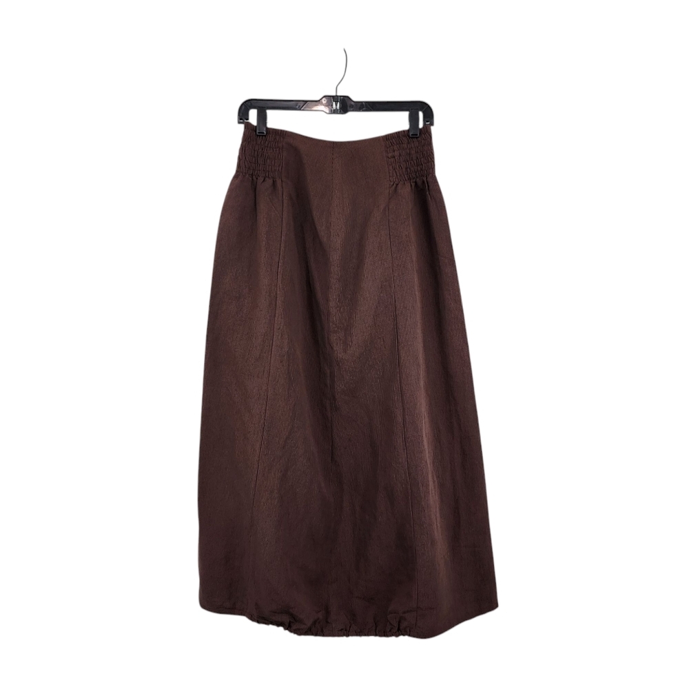 Lilith Vintage Women's Linen Blend Pinstripes A-line Midi Skirt - S